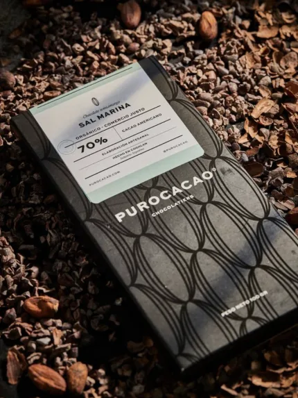 Tableta PUROCACAO de chocolate semiamargo 70% con cacao de Perú y sal marina